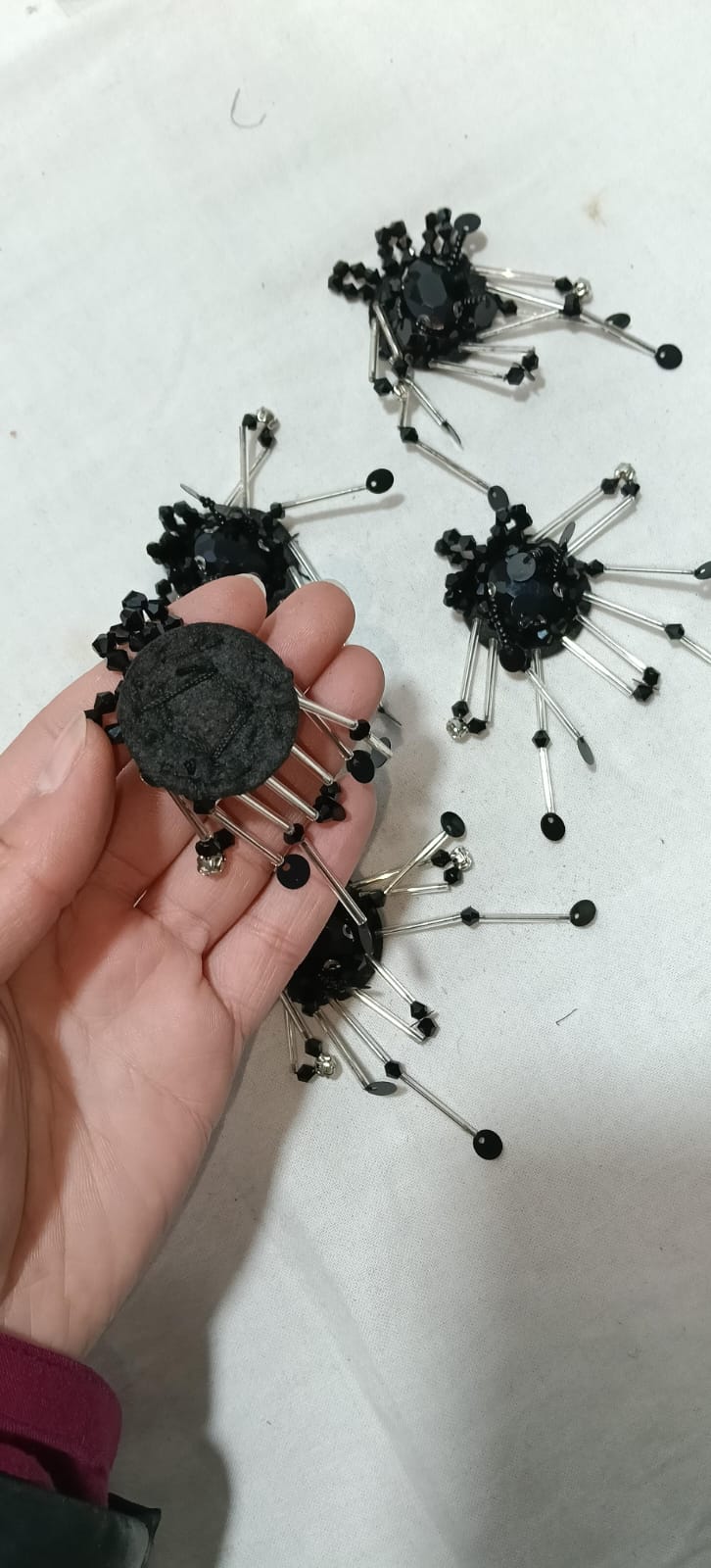 ✨ Black Crystal Burst Embellishments – Pack of 5