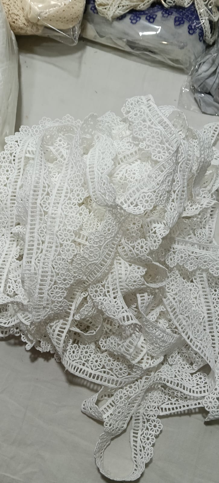 ✨ Premium White Floral Lace Border – Bundle Deal (Rs. 1200)