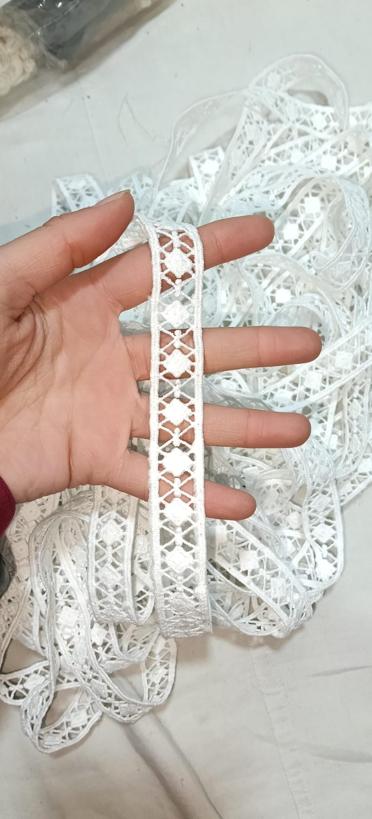 White Embroidered Lace Trim