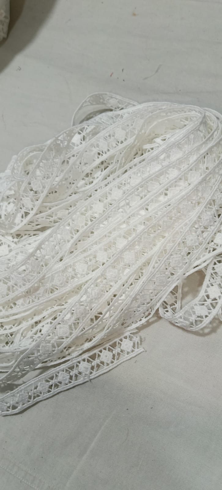 White Embroidered Lace Trim