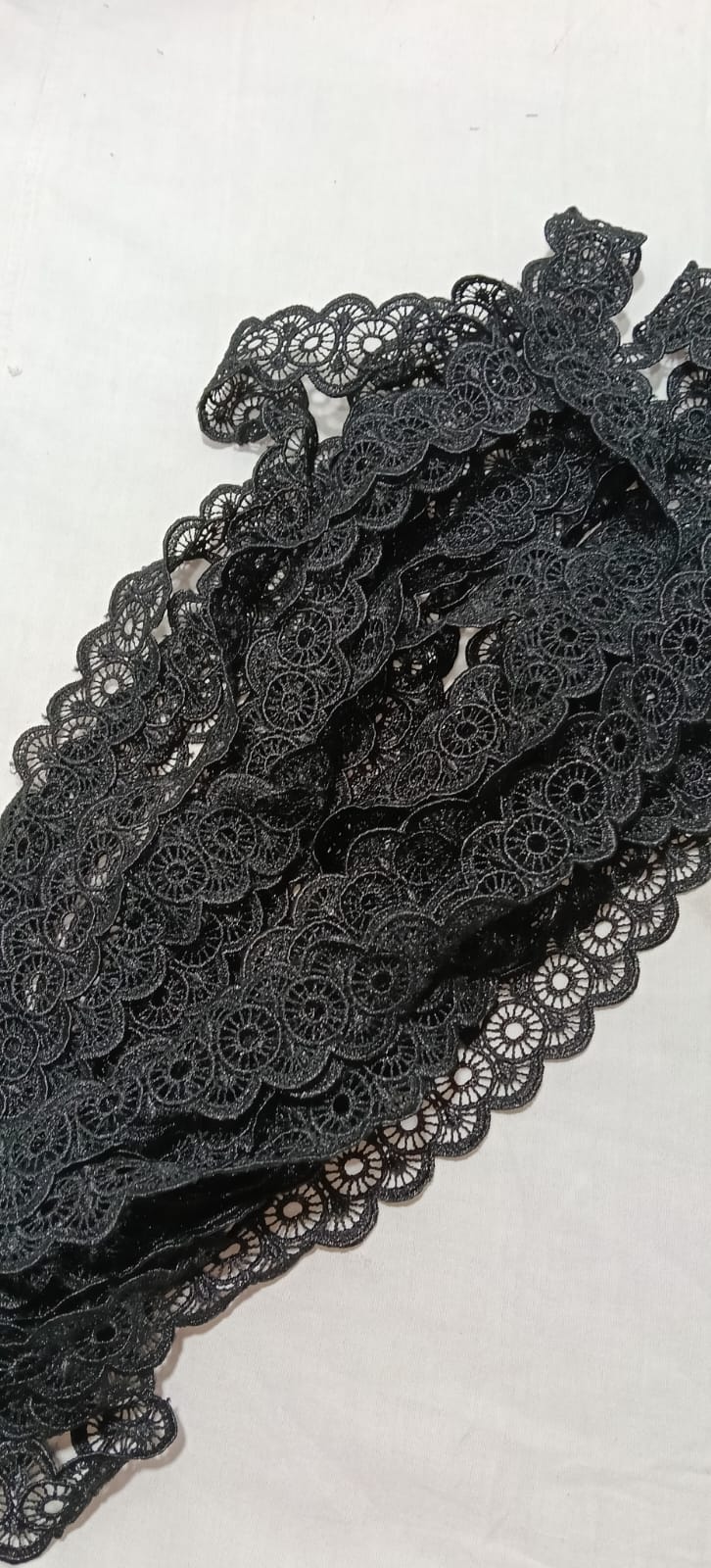 Black Embroidered Lace Trim