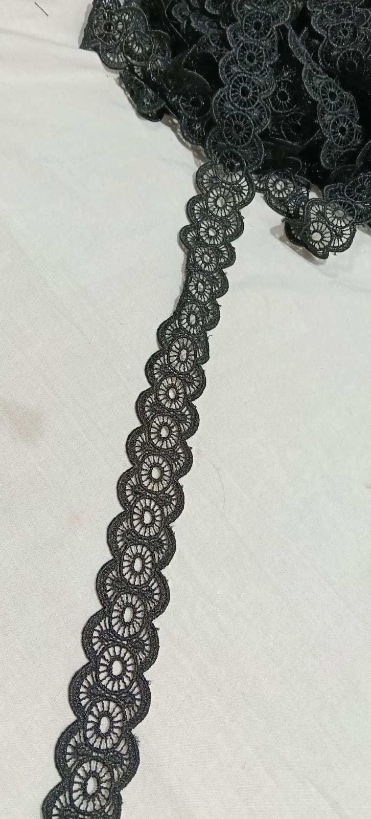 Black Embroidered Lace Trim