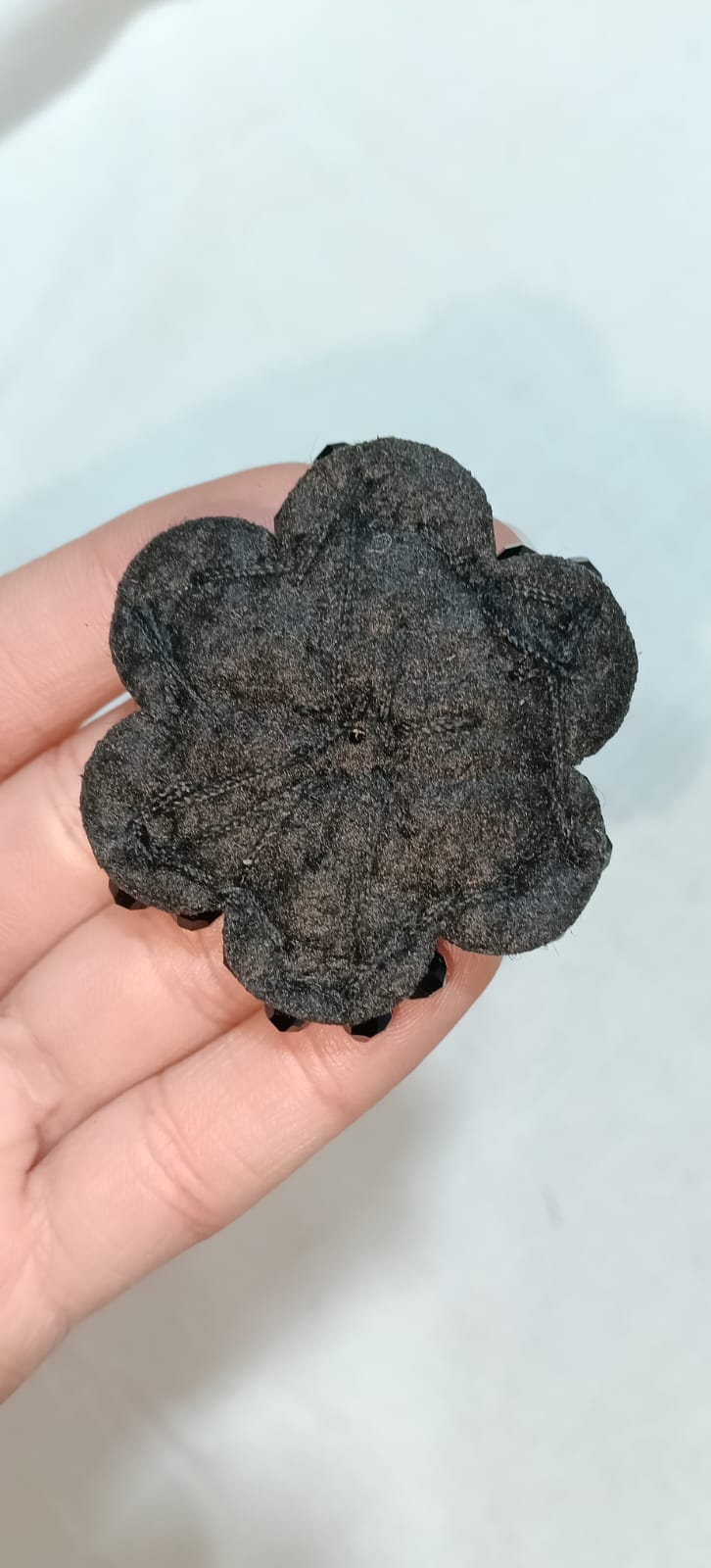 Black Beaded Floral Appliqués – Pack of 5